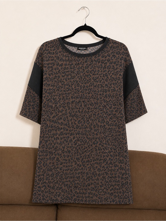 HEIMISH USA Tops - New Boutique Heimish USA Leopard Print Ribbed Top